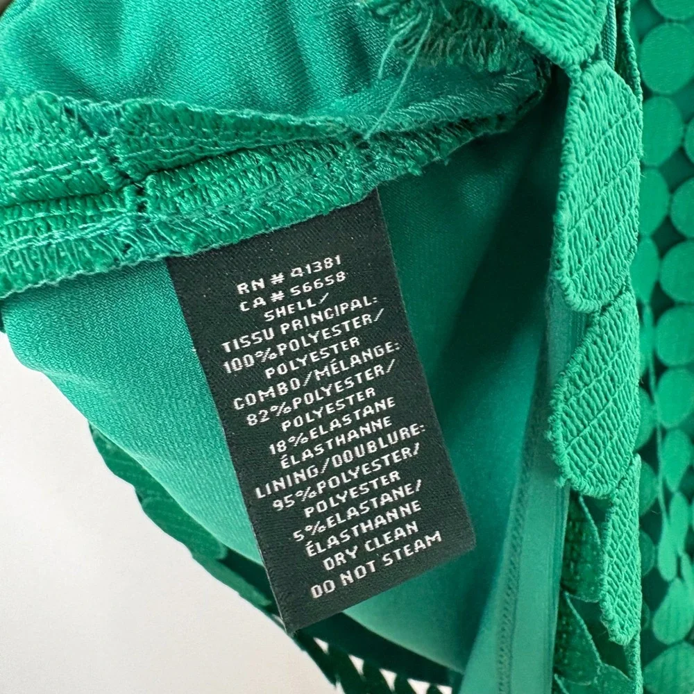 Lauren‎ Ralph Lauren Green Geometric Lace Sheath Dress Size 6 Sleeveless